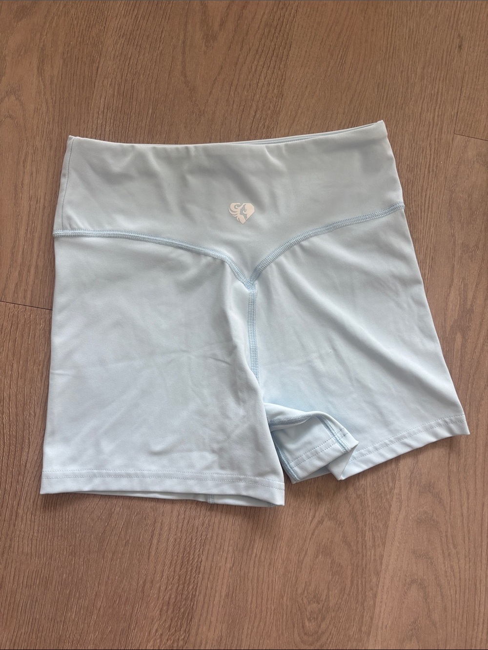 Women’s Light Blue Bike Shorts - High-Rise Comfort